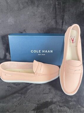 Cole Haan Women's Blush Pink Leather Penny Loafers